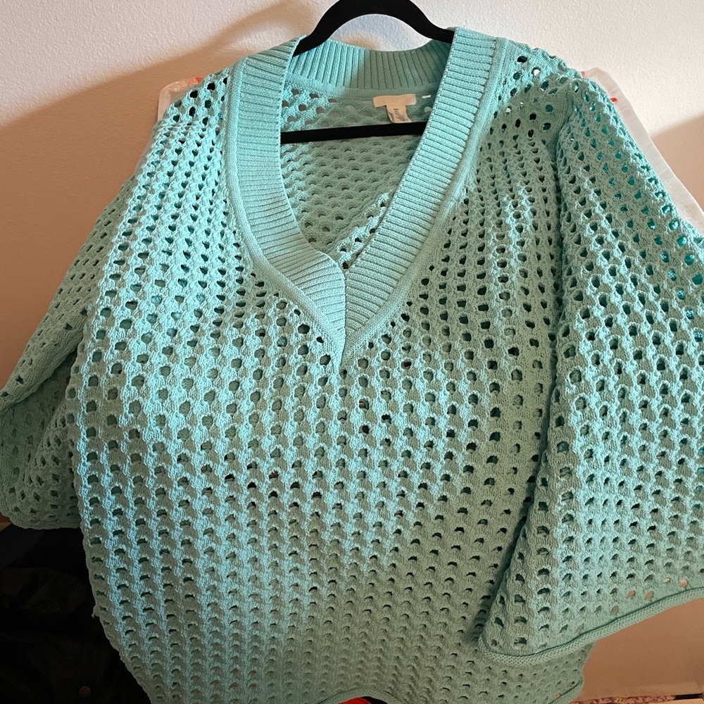 H&M turquoise knit dress